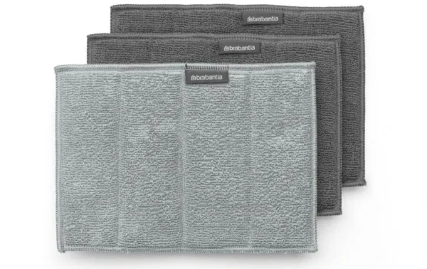 Brabantia Chiffon De Nettoyage En Microfibre 3 Pièces, Gris Clair/gris/gris Foncé – Chiffon De Nettoyage 1