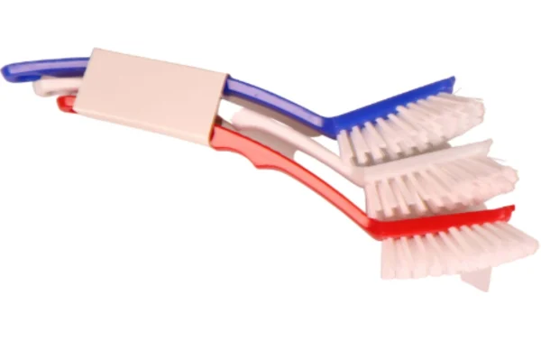 Edi Baur Brosse à Vaisselle Ensemble De 3 Bleu/Rouge/Blanc – Brosse De Nettoyage 3