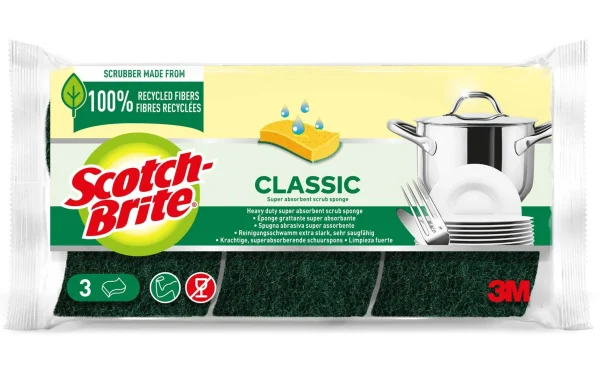 Éponge 3M Scotch-Brite Fibre Naturelle 3 Pièces – Éponge De Nettoyage 1