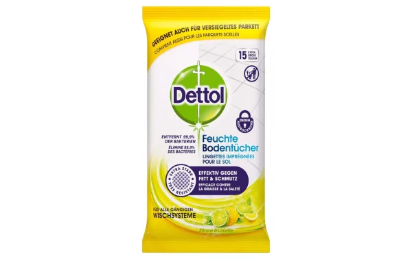 Dettol Serviettes De Sol Citron Et Citron Vert 15 Pièces – Détergents Universels 1