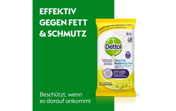 Dettol Serviettes De Sol Citron Et Citron Vert 15 Pièces – Détergents Universels 3