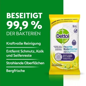 Dettol Serviettes De Sol Citron Et Citron Vert 15 Pièces – Détergents Universels 9