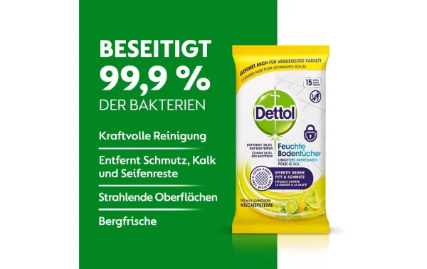 Dettol Serviettes De Sol Citron Et Citron Vert 15 Pièces – Détergents Universels 4